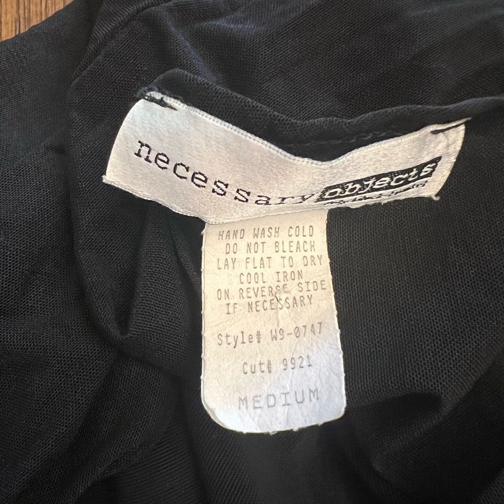 Vintage Necessary Objects Black Stretch Dress Wit… - image 4